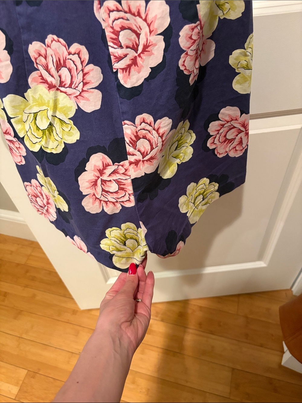 Maeve Purple Floral Button-Front Halter Romper with Pink & Yellow Blooms - Picture 6 of 6